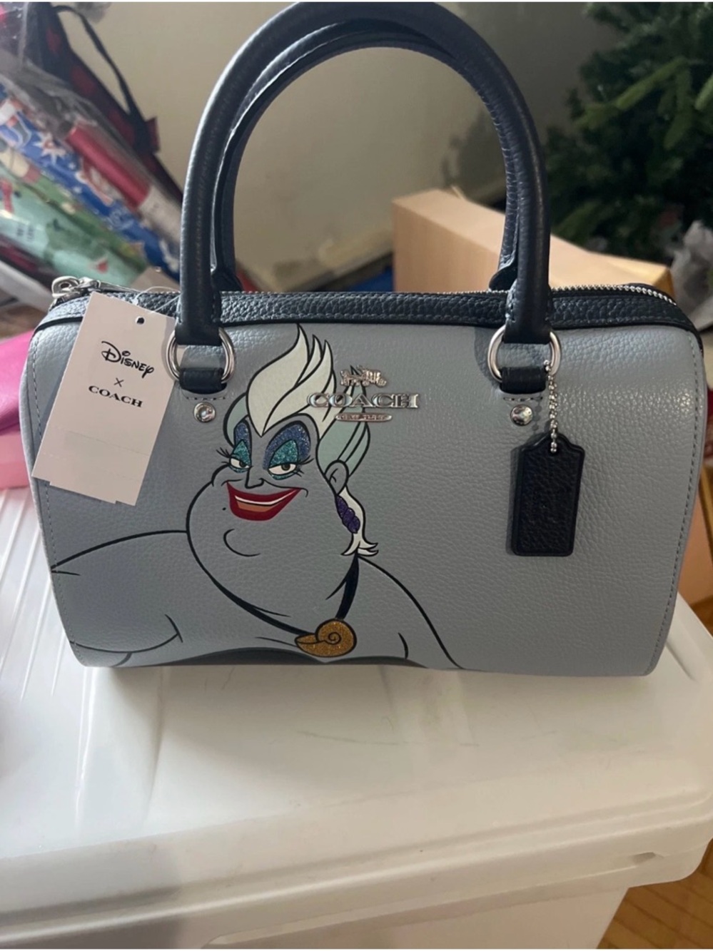 Coach x Disney Grey Ursula Leather Rowan Satchel